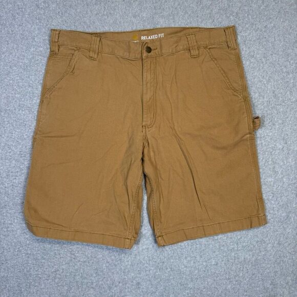 Carhartt Men's 40 Relaxed Fit Brown Cargo Shorts Cotton Stretch - Picture 1 of 8